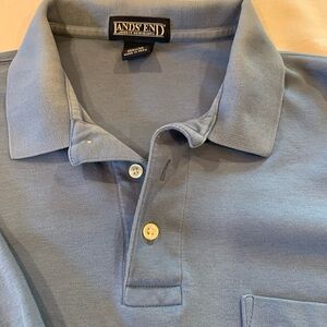 Cornflower Blue Men’s Lands End Polo Golf Shirt Large 42 44 Regular